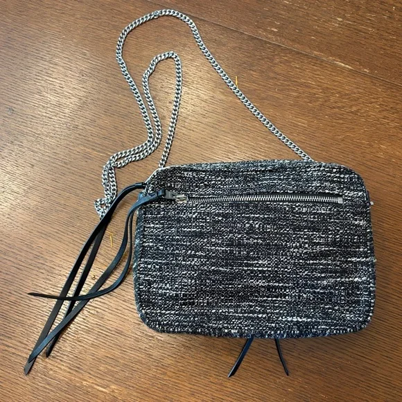 All Saints Fleur de Lis tweed Crossbody Bag - Picture 1 of 3